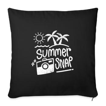 PHOTO D’ÉTÉ INSTANTANÉ PLAGE PHOTO DISANT MOTIF - Housse de coussin décorative 45 x 45 cm - noir - Devant