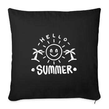 HALLO SOMMER SONNE PALMEN REISEN EIS SPRÜCHE MOTIV - Sofakissenbezug 45 x 45 cm - Schwarz - Vorne