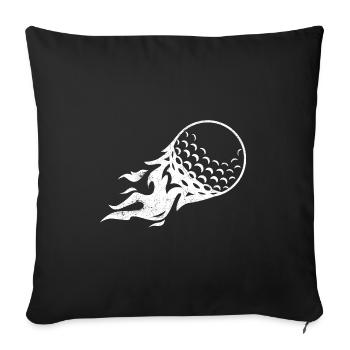 FIREBALL GOLFER FIRE GOLF GREEN GAME BALL MOTIF - Sofa pillowcase 17,3'' x 17,3'' (45 x 45 cm) - black - Front