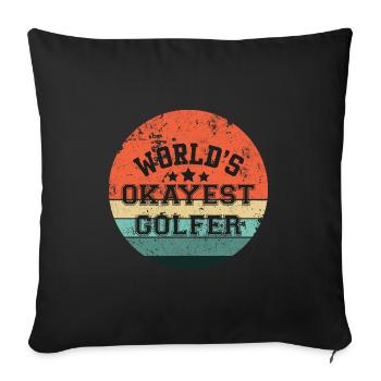 GOLF WORLD'S BEST GOLFER SPORT BEST SAYINGS MOTIVES - Sofa pillowcase 17,3'' x 17,3'' (45 x 45 cm) - black - Front