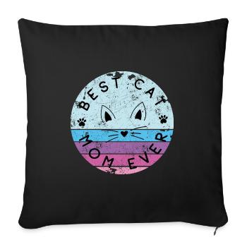 BEST CATS MOMMY KITTY ALWAYS FUNNY SAYING MOTIFS - Sofa pillowcase 17,3'' x 17,3'' (45 x 45 cm) - black - Front