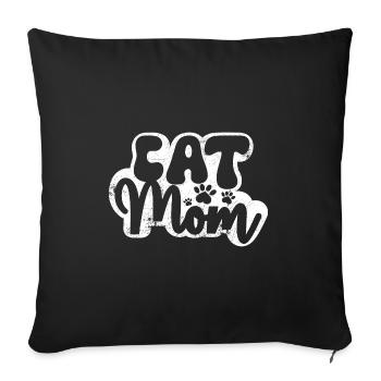 CATS MOTHER CAT MOM MOM FUNNY SAYING MOTIFS - Sofa pillowcase 17,3'' x 17,3'' (45 x 45 cm) - black - Front