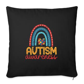 ADHD AUTIST DISABLED SYNDROME LOVE CONSCIOUS SAYING - Sofa pillowcase 17,3'' x 17,3'' (45 x 45 cm) - black - Front