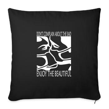 The bad - the beautiful - masks (white design) - Sofa pillowcase 17,3'' x 17,3'' (45 x 45 cm) - black - Front