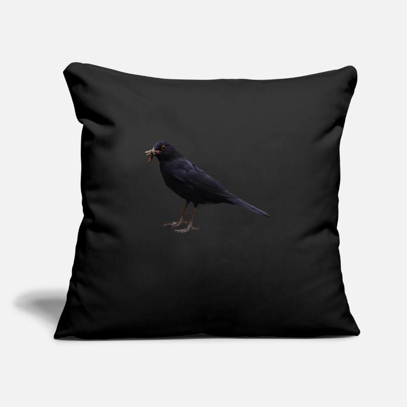 Amsel Vogel schwarzer Vogel Sofakissenbezug 45 x 45 cm