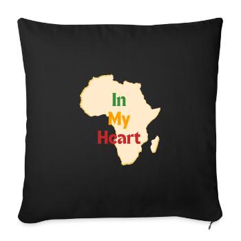 Africa In My Heart Afrique - NeedyMindSet™ - Housse de coussin décorative 45 x 45 cm - noir - Devant