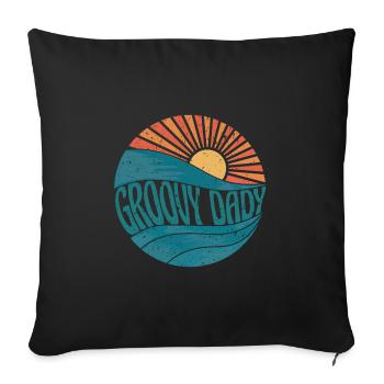 Vintage Retro Groovy Dady - Sofa pillowcase 17,3'' x 17,3'' (45 x 45 cm) - black - Front