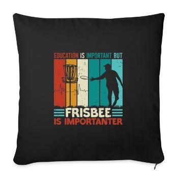 Disc Golf Player Frisbee Player - Housse de coussin décorative 45 x 45 cm - noir - Devant