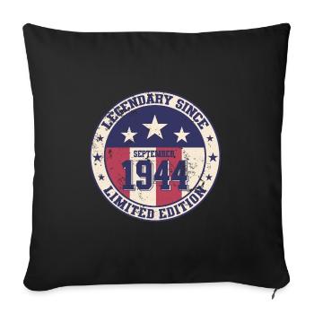 80e anniversaire Légende Septembre 1944 Volume 44 - Housse de coussin décorative 45 x 45 cm - noir - Devant