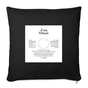 A Ma Filleule Un Jour Je Tournerai Les Derniere... - Housse de coussin décorative 45 x 45 cm - noir - Devant