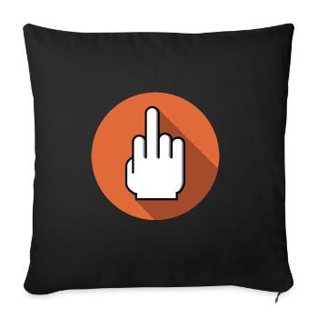 Fuck you fingers - Sofa pillowcase 17,3'' x 17,3'' (45 x 45 cm) - black - Front