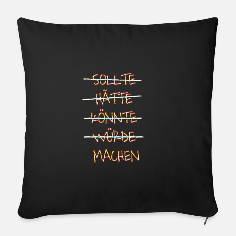 Einfach machen - Sofakissenbezug 45 x 45 cm - Schwarz