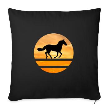 Cheval cercle - Housse de coussin décorative 45 x 45 cm - noir - Devant