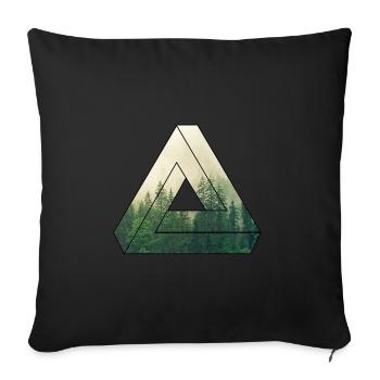 Forest / Nature / Triangle / Gift - Sofa pillowcase 17,3'' x 17,3'' (45 x 45 cm) - black - Front