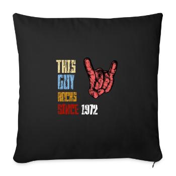Rock since 1972 Birthday Rock Music - Sofa pillowcase 17,3'' x 17,3'' (45 x 45 cm) - black - Front