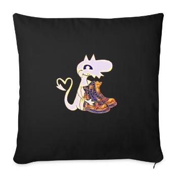 Little dragon with shoes - Sofa pillowcase 17,3'' x 17,3'' (45 x 45 cm) - black - Front