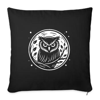 Owl in the Night Design – Mysterious - Sofa pillowcase 17,3'' x 17,3'' (45 x 45 cm) - black - Front