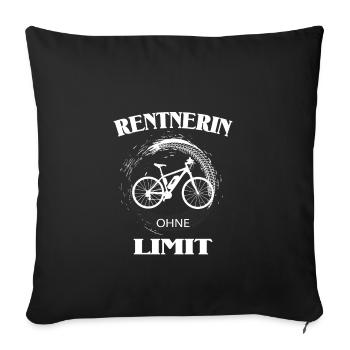 Ebike Rentnerin ohne Limit Fahrrad - Sofakissenbezug 45 x 45 cm - Schwarz - Vorne