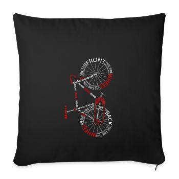 Road bike anatomy bike upright bike - Sofa pillowcase 17,3'' x 17,3'' (45 x 45 cm) - black - Front