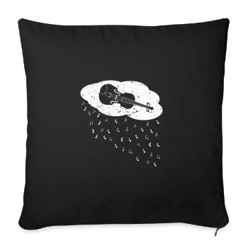 Violin rain cloud rains music notes - Sofa pillowcase 17,3'' x 17,3'' (45 x 45 cm) - black - Front
