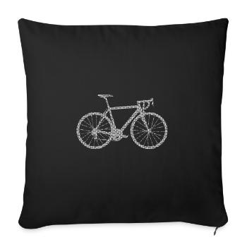 Road bike bike sticker bomb white - Sofa pillowcase 17,3'' x 17,3'' (45 x 45 cm) - black - Front