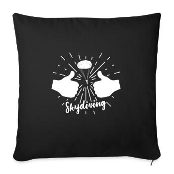 Parachutisme parachutisme pouce - Housse de coussin décorative 45 x 45 cm - noir - Devant