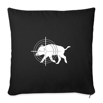Wildschwein Jäger Visier Jagen Schwarzwild Jagen - Sofakissenbezug 45 x 45 cm - Schwarz - Vorne