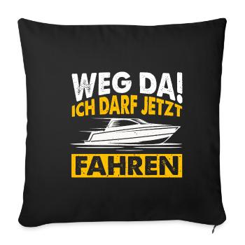 Motorboot Boot Fahren Sportboot Führerschein Gesch - Sofakissenbezug 45 x 45 cm - Schwarz - Vorne