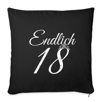 18. Geburtstag Prinzessin Princess Königin Geburts - Sofakissenbezug 45 x 45 cm - Schwarz - Vorne