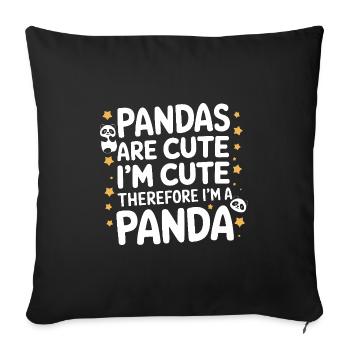 Panda Bear Panda Animal Pandas - Sofa pillowcase 17,3'' x 17,3'' (45 x 45 cm) - black - Front