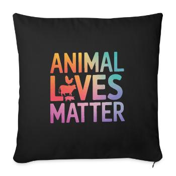 Végétarien Végétalien Végétarien Végétarien - Housse de coussin décorative 45 x 45 cm - noir - Devant