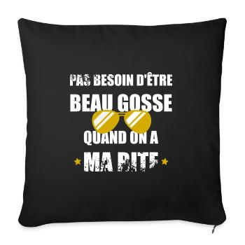 Pas besoin d'être beau gosse - Housse de coussin décorative 45 x 45 cm - noir - Devant