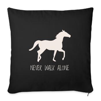 Horse girl on a horse gift for girls - Sofa pillowcase 17,3'' x 17,3'' (45 x 45 cm) - black - Front