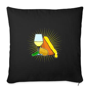 Raclette Party - Sofa pillowcase 17,3'' x 17,3'' (45 x 45 cm) - black - Front