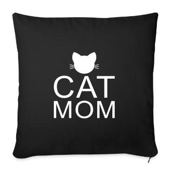 Cats Mom Cat Mom Mom Mum Meow Meow pets - Sofa pillowcase 17,3'' x 17,3'' (45 x 45 cm) - black - Front