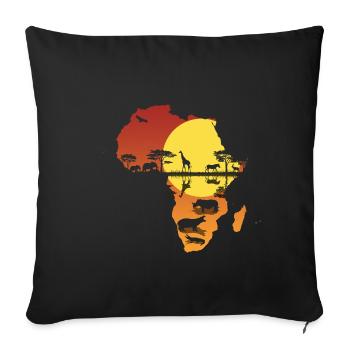 Afrika Giraffe Kontinent Elefant Tiere Big Five Sa - Sofakissenbezug 45 x 45 cm - Schwarz - Vorne