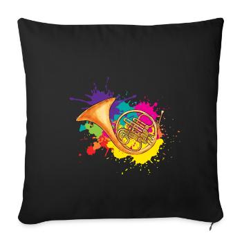 Horn Trumpet TrumpetEr Gift Musician Trumpets - Sofa pillowcase 17,3'' x 17,3'' (45 x 45 cm) - black - Front