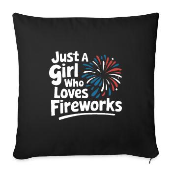 Pyrotechnie Feux d’artifice Pyrotechnie - Housse de coussin décorative 45 x 45 cm - noir - Devant