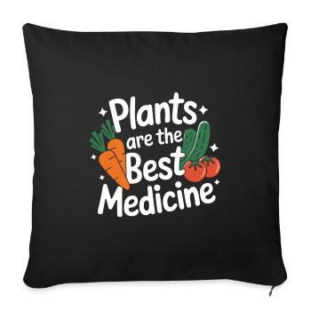 Végétarien Végétalien Végétarien Végétarien - Housse de coussin décorative 45 x 45 cm - noir - Devant