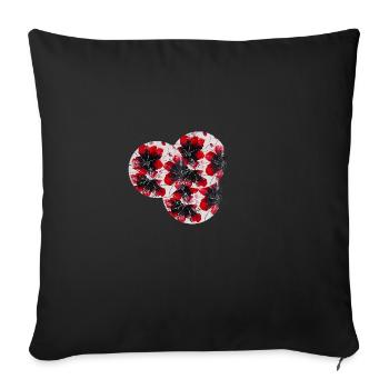 "Timeless elegance - hand-painted by Martina Eßer - Sofa pillowcase 17,3'' x 17,3'' (45 x 45 cm) - black - Front
