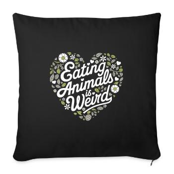 Végétarien Végétalien Végétarien Végétarien - Housse de coussin décorative 45 x 45 cm - noir - Devant