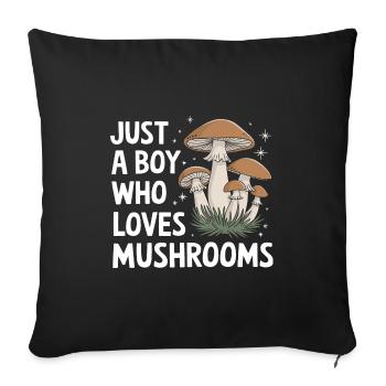 Mushroom Mushrooms Funghi Mushroom - Sofa pillowcase 17,3'' x 17,3'' (45 x 45 cm) - black - Front