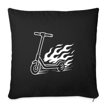 E-Scooter Design – Speed & Feuerschweif - Sofakissenbezug 45 x 45 cm - Schwarz - Vorne