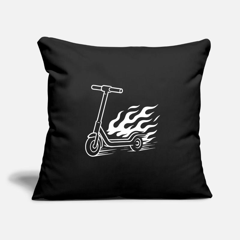 Conception de scooter électrique – Vitesse et queue de feu Housse de coussin décorative 45 x 45 cm