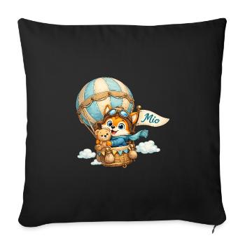 28_Miofox_Balloon - Sofakissenbezug 45 x 45 cm - Schwarz - Vorne
