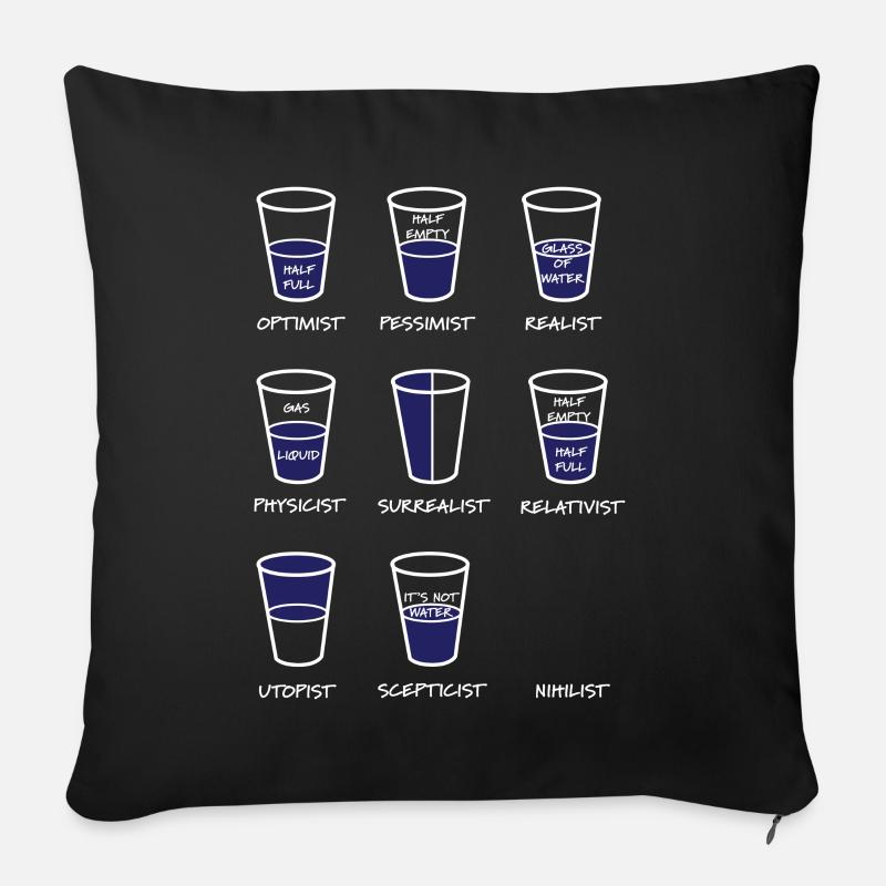 Physicien Optimiste - Housse de coussin décorative 45 x 45 cm - noir