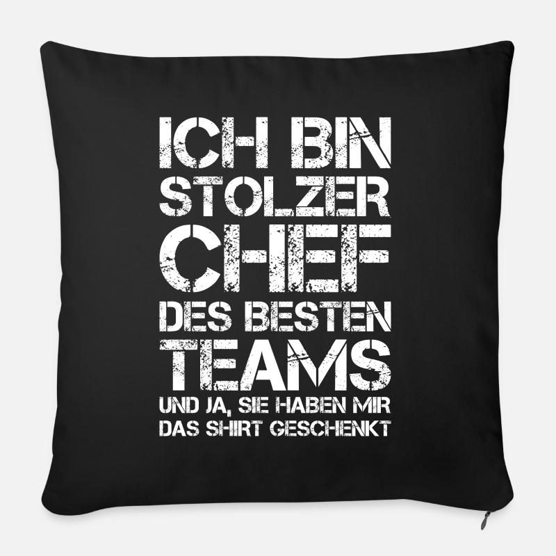 Stolzer Chef Des Besten Teams Shirt Geschenkt Boss - Sofakissenbezug 45 x 45 cm - Schwarz