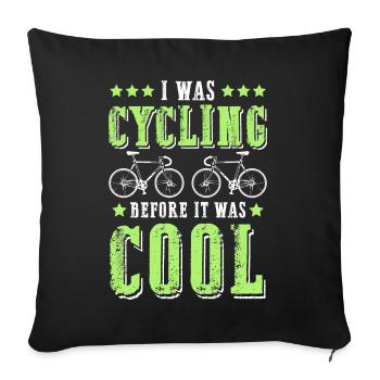 Vélo cyclisme cool - Housse de coussin décorative 45 x 45 cm - noir - Devant