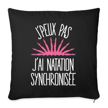 J'peux pas j'ai natation synchronisée - Housse de coussin décorative 45 x 45 cm - noir - Devant