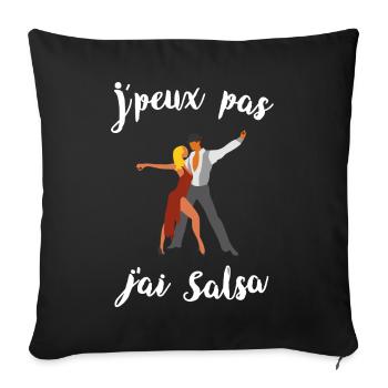 J'peux pas j'ai salsa - Housse de coussin décorative 45 x 45 cm - noir - Devant